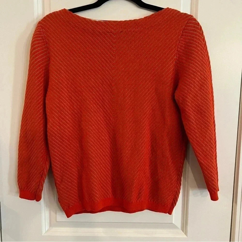Worthington blouse sz medium burnt orange knit cardigan $5 - Picture 3 of 5